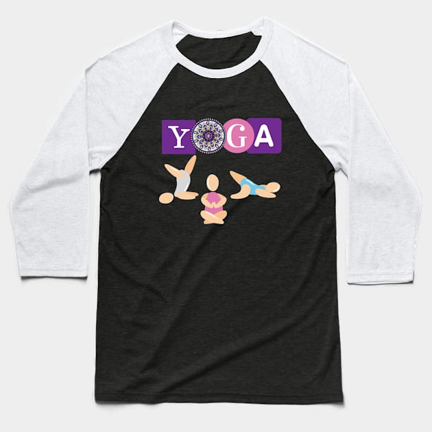 Yoga Poses Baseball T-Shirt by O.M design